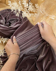 Rich - Deep Mauve Stretch Velvet Fabric - Premium 4-Way Soft Velour for Dresses, Upholstery, Crafts, Costumes