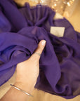 Aura Chiffon - Deep Purple Color Premium Material by the Yard, Soft Matte Quality with Beautiful Drapes, for Evening Gowns, Dance Costumes, Decor