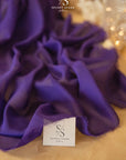 Aura Chiffon - Deep Purple Color Premium Material by the Yard, Soft Matte Quality with Beautiful Drapes, for Evening Gowns, Dance Costumes, Decor