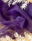 Glimmer Crystal Organza - Deep Purple Color High-Quality Crystal Fabric by the Yard for Evening Gowns, Dance Costumes, Event Decor