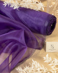 Glimmer Crystal Organza - Deep Purple Color High-Quality Crystal Fabric by the Yard for Evening Gowns, Dance Costumes, Event Decor