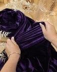 Rich - Deep Purple Stretch Velvet - Soft Touch Regal 4-Way Velour for Capes, Antique Upholstery, Stage Costumes