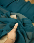 Aura Chiffon - Deep Teal Color Premium Material by the Yard, Soft Matte Quality with Beautiful Drapes, for Dresses, Headbands, Tablecloth Decor