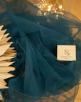 Clouds Tulle 59" - Deep Teal Color Soft Matte Fabric by the Yard, Premium Quality Tulle Mesh, for Evening Wear, Modern Decor and Special Events