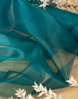 Glimmer Crystal Organza - Deep Teal Color Sheer Crystal Fabric by the Yard for Evening Gowns, Dance Costumes, Event Decor 59" wide