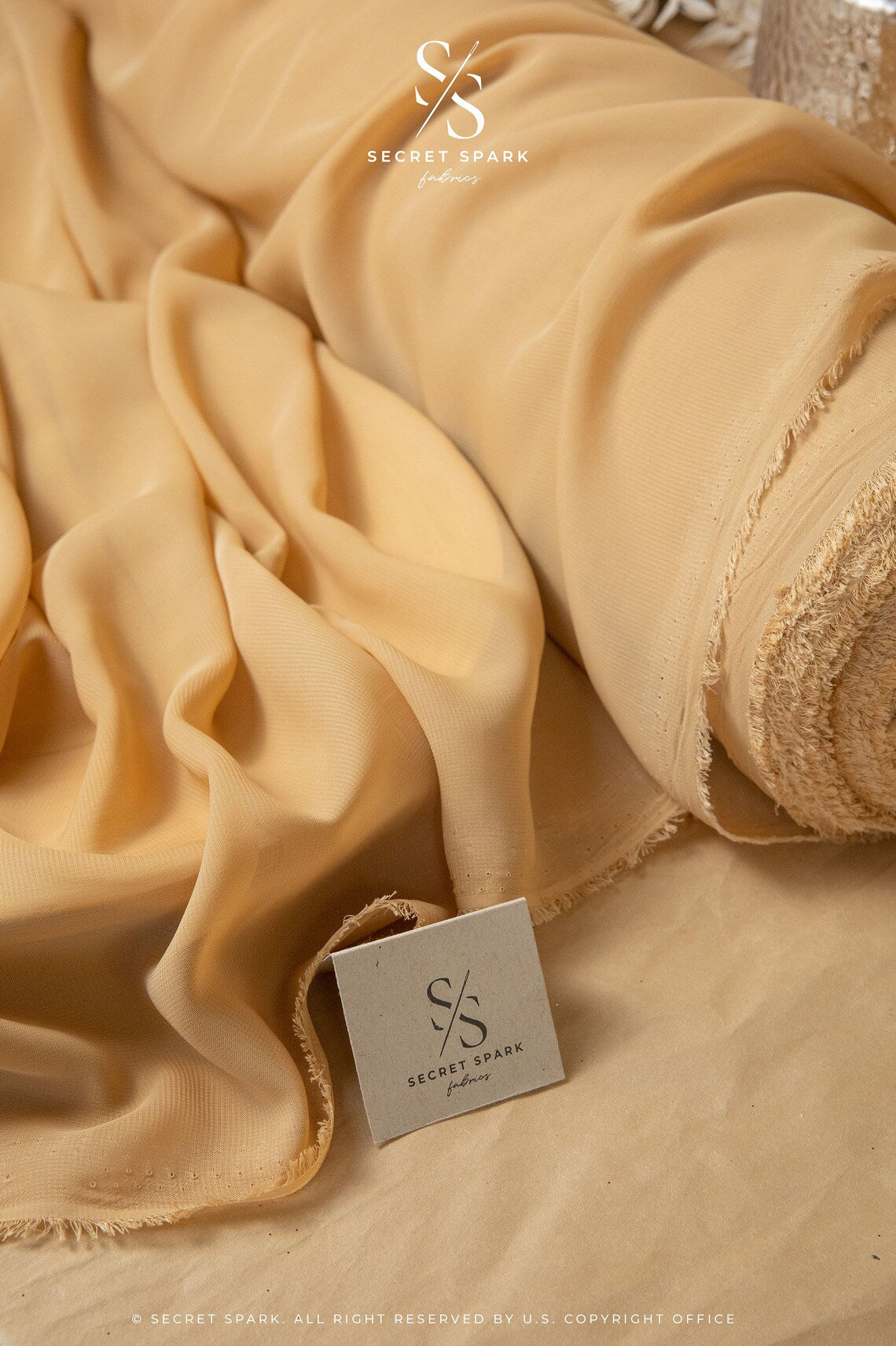 Desert Tan Color Chiffon by the Yard for Summer Dresses