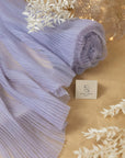 Micro Pleated - Dusty Lavender Soft Premium Fabric by the Yard, Handmade Textured Tulle Mesh with Delicate Pleats for Girls Dresses, Bridal Gown