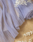 Micro Pleated - Dusty Lavender Soft Premium Fabric by the Yard, Handmade Textured Tulle Mesh with Delicate Pleats for Girls Dresses, Bridal Gown