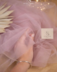 Clouds Tulle 59" - Dusty Rose Color Soft Matte Fabric by the Yard, Premium Italy Tulle Mesh, for Wedding Dresses, Baby Shower and Bridal Decor