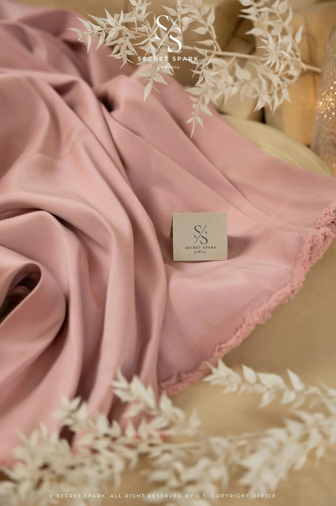 Mikado - Dusty Rose Premium Structured Satin, High-Quality Material by the Yard with One-Way Stretch for Bridal Wear, Special Events