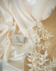 Iconic Silky Satin - Ecru Bridal Color Premium Quality Fabric, One Way Stretch Soft Satin for Wedding and Evening Dresses, Engagement, Decor