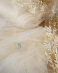Spirit - 108" Ecru Bridal Premium Tulle Fabric by the Yard, High-Quality Two-Way Stretch Material for Wedding Veils, Cathedral Trains