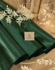 Amore - Emerald Green Sturdy Satin Fabric, Non-Stretch Shiny Material for Evening Gowns, Men's Vests, Bridal Clutches