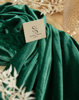 Rich - Emerald Green Stretch Velvet Fabric - Jewel-Tone 4-Way Velour for Cloaks, Opera Dresses, Upholstery, Holiday Decor