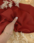 Grace - Firebrick Rust Crepe Stretch Fabric for Dresses, Pants, Home Interiors, Heavy Twill Material by the Yard for Tailoring, Drapes, Cushion Covers