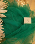 Clouds Tulle 59" - Forest Green Color Premium Soft Fabric by the Yard, Wholesale Tulle Mesh, for Evening Dresses, Prom Gowns and Event Decor