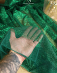 Illuminate Glitter Tulle - Forest Green Color Premium Quality Fabric by the Yard, Shimmering Mesh for Evening Wear and Stage Decor