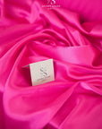 Iconic Silky Satin - Fuchsia Pink Color Quality Fabric, One Way Stretch Satin Material for Fashion Design