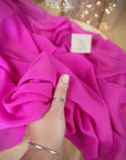 Aura Chiffon - Fuchsia Color Premium Quality Material by the Yard, Soft Matte Fabric with Beautiful Drapes, for Summer Dresses, Dance Costumes, Decor