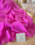 Aura Chiffon - Fuchsia Color Premium Quality Material by the Yard, Soft Matte Fabric with Beautiful Drapes, for Summer Dresses, Dance Costumes, Decor