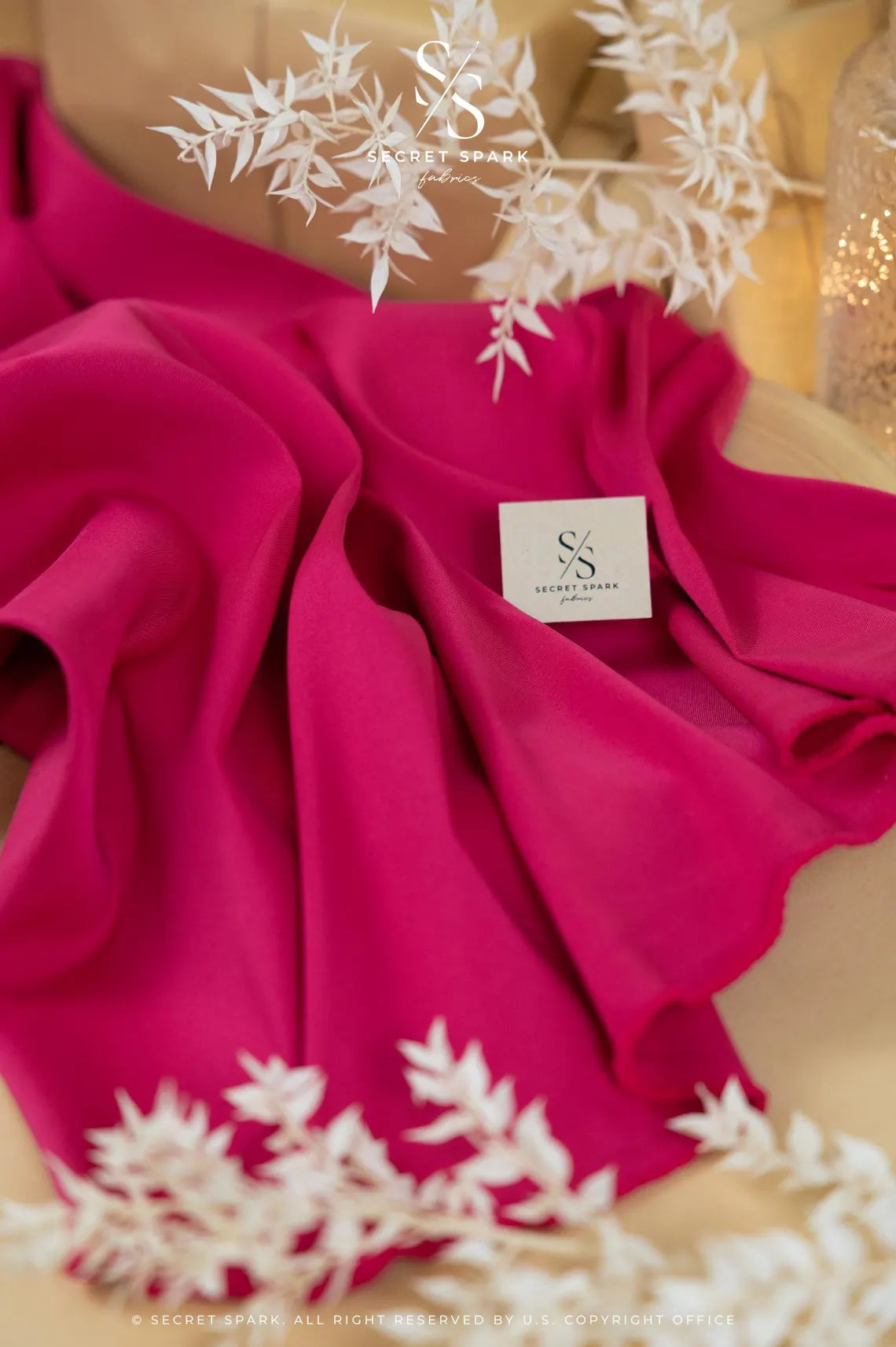 Mikado - Fuchsia Rich Dense Stretch Satin, Quality Material by the Yard with Structured Drape for Evening Wear, Special Events, Gowns