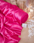 Iconic Silky Satin - Fuchsia Pink Color Quality Fabric, One Way Stretch Satin Material for Fashion Design