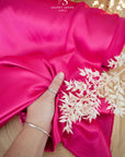 Iconic Silky Satin - Fuchsia Pink Color Quality Fabric, One Way Stretch Satin Material for Fashion Design