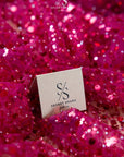 Starlight - Fuchsia Heavy Beaded & Sequined Premium Mesh, Quality Material by the Yard with Pearls and Crystal Beads for Evening Gowns, Party Dresses
