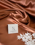 Iconic Silky Satin - Ginger Bread Color Soft Silky Satin Fabric Airy & Light Weight Fabric One Way Stretch for Decorations, Clothing, Special Events