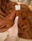 Aura Chiffon - Ginger Bread Color Premium Material by the Yard, Soft Matte Quality with Beautiful Drapes, for Costumes, Halloween Decor, Curtains