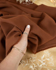 Grace - Ginger Bread Crepe Stretch Fabric for Suits, Pants, Dresses, Brown Heavyweight Draping Material by the Yard for Tailoring & Structured Designs