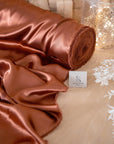 Iconic Silky Satin - Ginger Bread Color Soft Silky Satin Fabric Airy & Light Weight Fabric One Way Stretch for Decorations, Clothing, Special Events