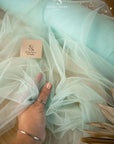 Clouds Tulle 59" - Glacier Color Soft Matte Fabric by the Yard, Premium Italian Tulle Mesh, for Wedding Dresses, Evening Gowns and Winter Decor