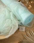 Clouds Tulle 59" - Glacier Color Soft Matte Fabric by the Yard, Premium Italian Tulle Mesh, for Wedding Dresses, Evening Gowns and Winter Decor