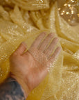 Illuminate Glitter Tulle - Gold Color Premium Quality Fabric by the Yard, Shimmering Mesh for Special Events, Party Decor, 150 cm wide
