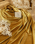 Rich - Golden Brown Stretch Velvet Fabric - Premium 4-Way Soft Velour for Dresses, Upholstery, Curtains, Costumes and Decor