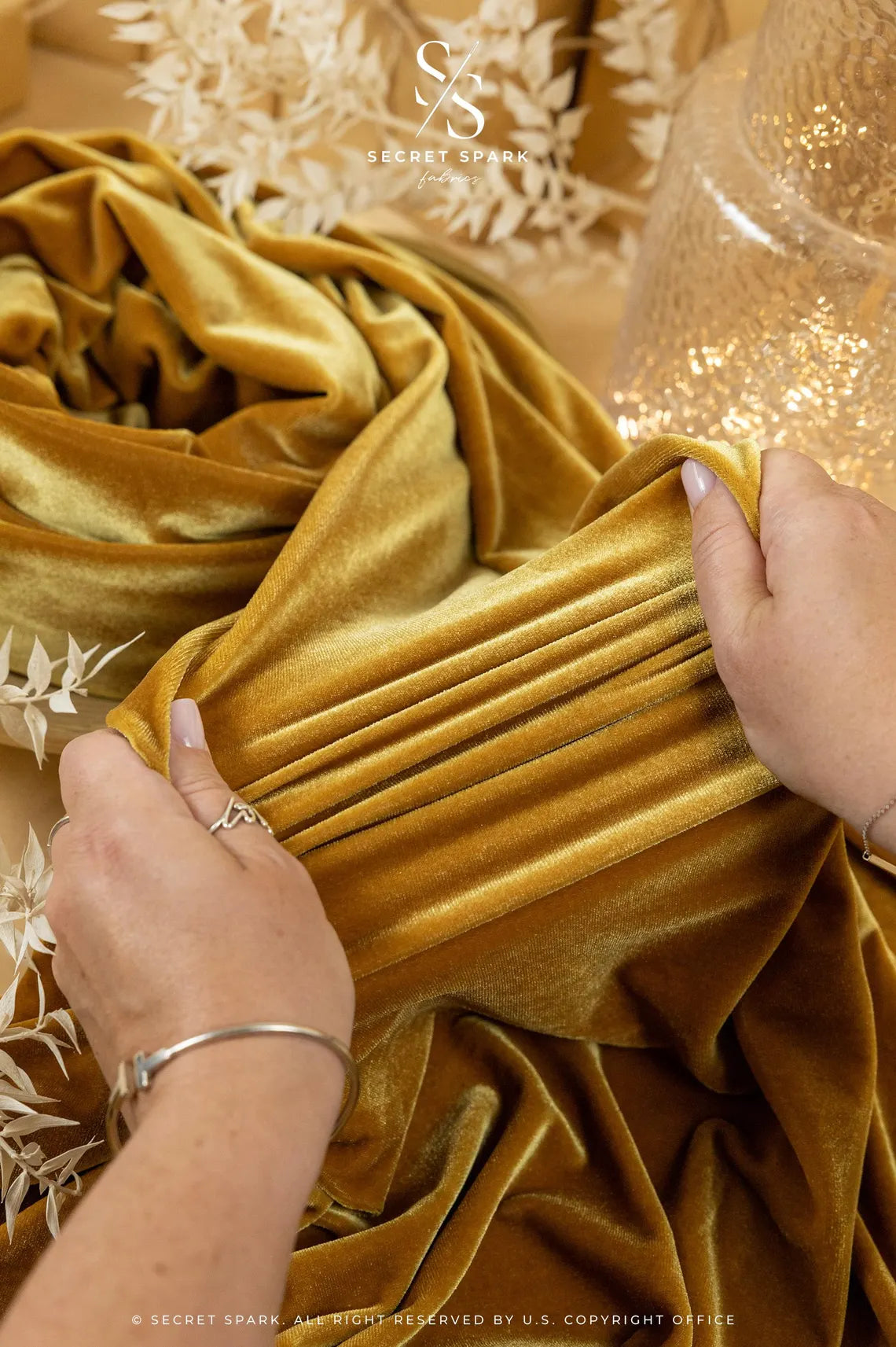 Golden Brown Stretch Velvet | Premium