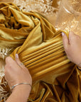 Rich - Golden Brown Stretch Velvet Fabric - Premium 4-Way Soft Velour for Dresses, Upholstery, Curtains, Costumes and Decor