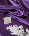 Iconic Silky Satin - Grape Splash Color Soft Silky Satin High Quality Fabric, 1 Way Stretch Satin for Evening Gowns, Special Events, Ladies Clothing