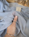 Aura Chiffon - Gray Color High Quality Material by the Yard, Soft Matte Premium Fabric with Beautiful Drapes, for Dresses, Blouses, Evening Decor