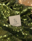 Glitz Sequin - Green Color High-Quality Premium Material by the Yard, Round Shape 3mm Sequins for Event Decor, Party Backdrops, Costumes
