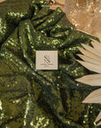 Glitz Sequin - Green Color High-Quality Premium Material by the Yard, Round Shape 3mm Sequins for Event Decor, Party Backdrops, Costumes