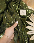 Glitz Sequin - Green Color High-Quality Premium Material by the Yard, Round Shape 3mm Sequins for Event Decor, Party Backdrops, Costumes