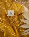 Glitz Sequin - Hologram Gold Color High-Quality Premium Material by the Yard, Iridescent 3mm Sequins for Stage Wear, Event Decor, Costumes