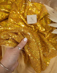 Glitz Sequin - Hologram Gold Color High-Quality Premium Material by the Yard, Iridescent 3mm Sequins for Stage Wear, Event Decor, Costumes