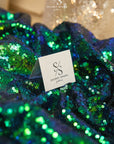 Glitz Sequin - Hologram Green Color High-Quality Premium Material by the Yard, Iridescent 3mm Sequins for Stage Costumes, Party Decorations