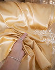 Iconic Silky Satin - Honey Color Soft Silky Satin Charmeuse Fabric 1 Way Stretch Fabric, Soft Satin for Women's Slips, Crafts, Ties, Dress, Handkerchiefs DIY