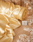 Iconic Silky Satin - Honey Color Soft Silky Satin Charmeuse Fabric 1 Way Stretch Fabric, Soft Satin for Women's Slips, Crafts, Ties, Dress, Handkerchiefs DIY