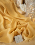 Aura Chiffon - Honey Color Premium Quality Material by the Yard, Soft Matte Fabric with Beautiful Drapes, for Summer Dresses, Scarves, Light Decor