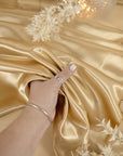 Amore - Honey Sturdy Satin Fabric, Rich Non-Stretch Shiny Material for Dresses, Bedding, Curtain Linings, and Elegant Decor Projects